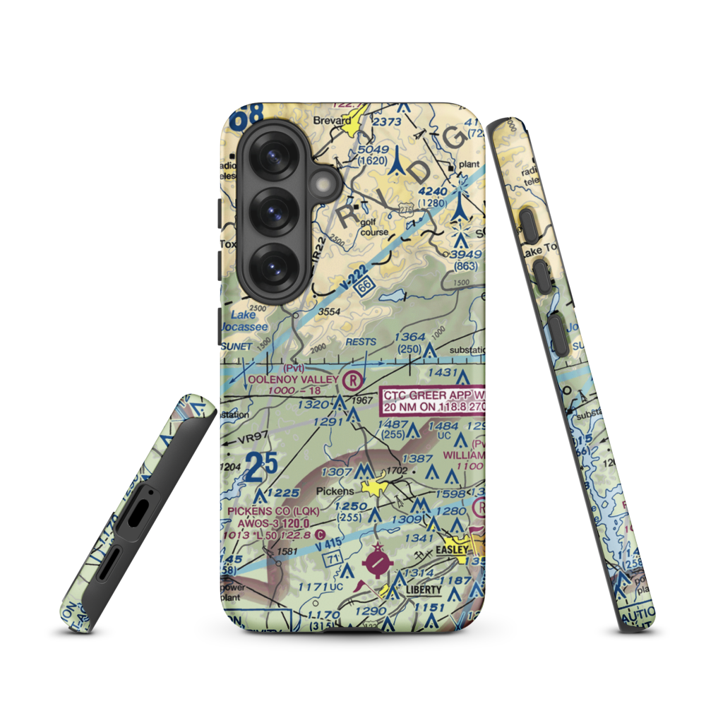 Oolenoy Valley Airport (SC75) VFR Sectional Samsung Phone Case Samsung Galaxy S25 model shown