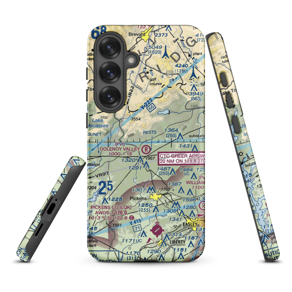 Oolenoy Valley Airport (SC75) VFR Sectional Samsung Phone Case Samsung Galaxy S25 Plus model shown