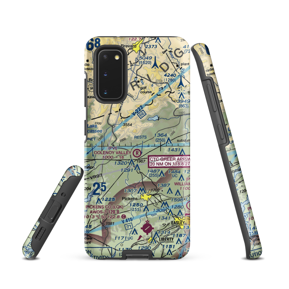 Oolenoy Valley Airport (SC75) VFR Sectional Samsung Phone Case Samsung Galaxy S20 model shown
