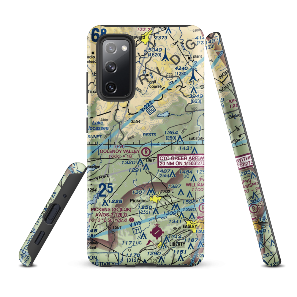 Oolenoy Valley Airport (SC75) VFR Sectional Samsung Phone Case Samsung Galaxy S20 FE model shown
