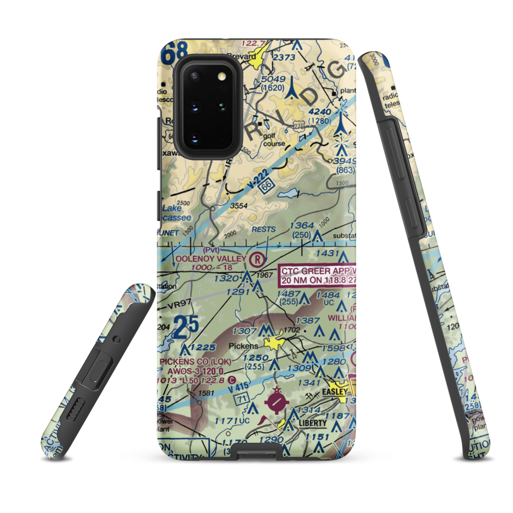 Oolenoy Valley Airport (SC75) VFR Sectional Samsung Phone Case Samsung Galaxy S20 Plus model shown
