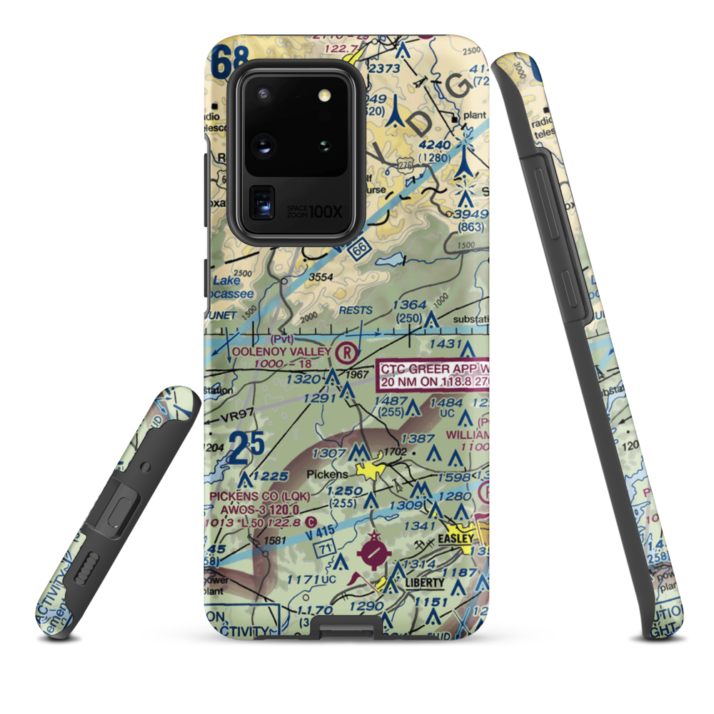 Oolenoy Valley Airport (SC75) VFR Sectional Samsung Phone Case Samsung Galaxy S20 Ultra model shown