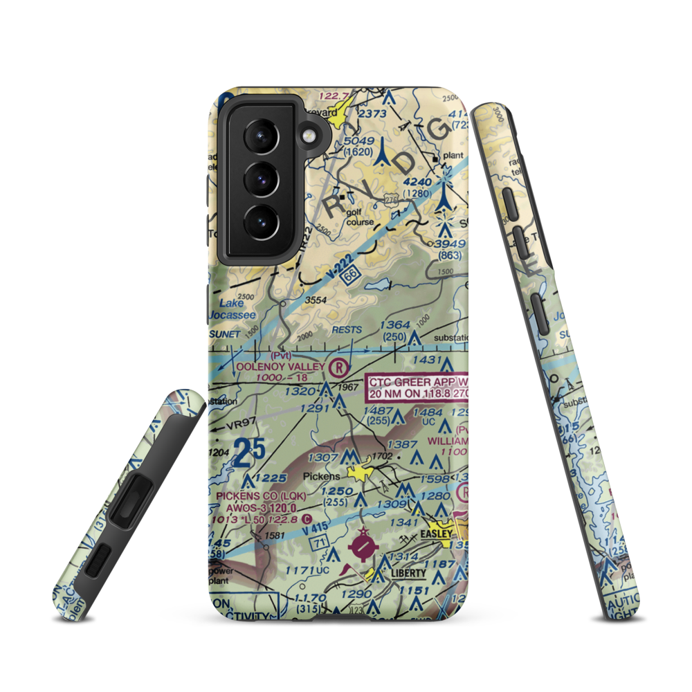 Oolenoy Valley Airport (SC75) VFR Sectional Samsung Phone Case Samsung Galaxy S21 model shown