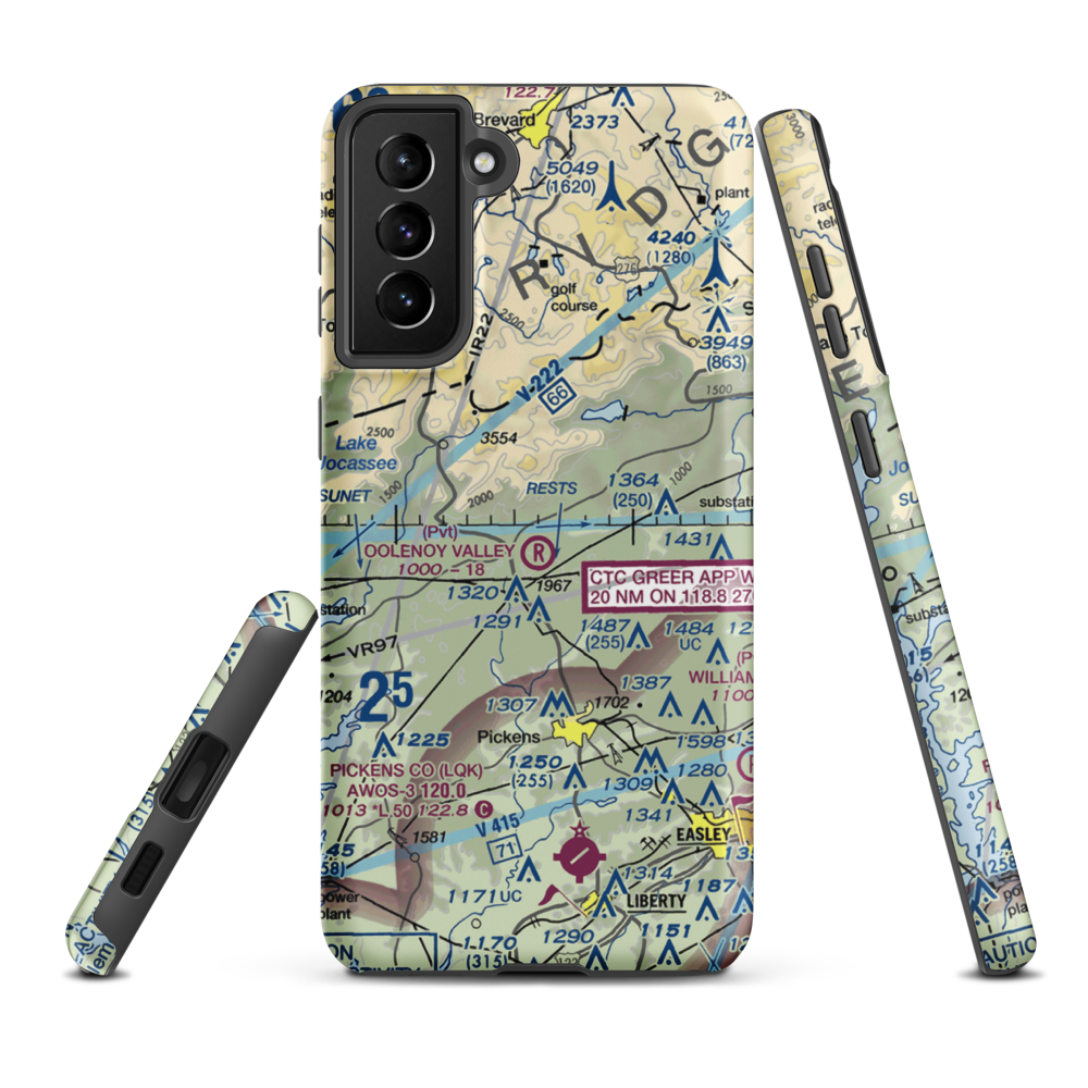 Oolenoy Valley Airport (SC75) VFR Sectional Samsung Phone Case Samsung Galaxy S21 Plus model shown