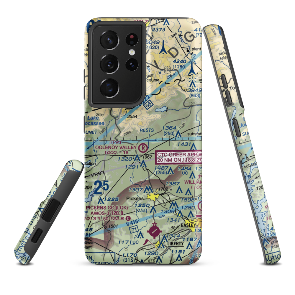 Oolenoy Valley Airport (SC75) VFR Sectional Samsung Phone Case Samsung Galaxy S21 Ultra model shown