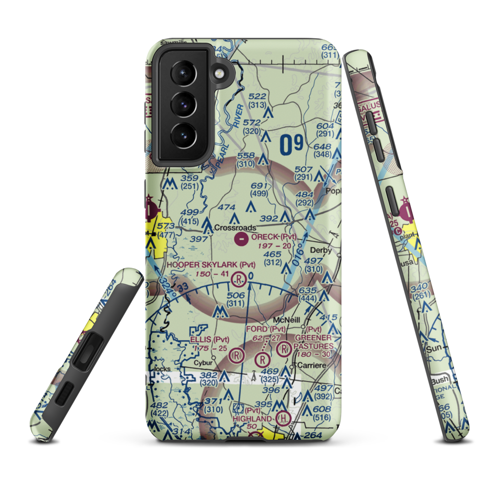 Oreck Airport (MS88) VFR Sectional Samsung Phone Case Samsung Galaxy S21 FE model shown