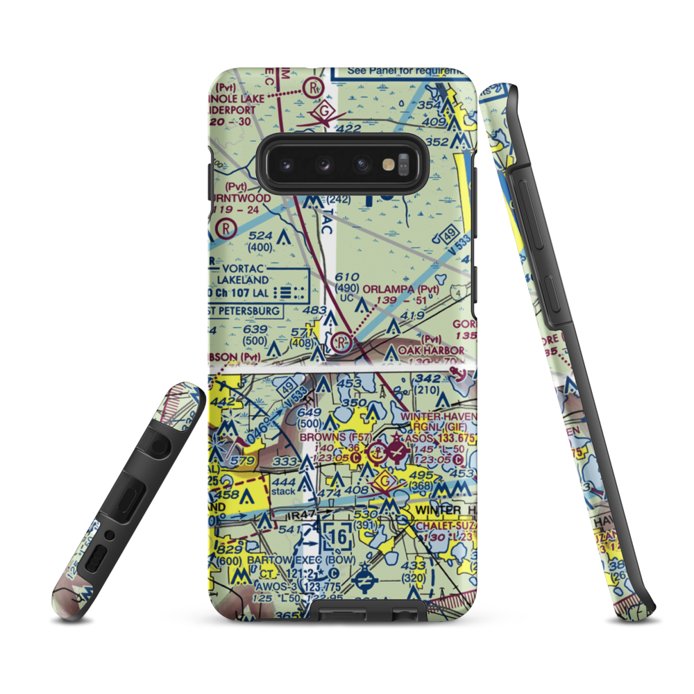 Orlampa Inc Airport (FA08) VFR Sectional Samsung Phone Case Samsung Galaxy S10 Plus model shown