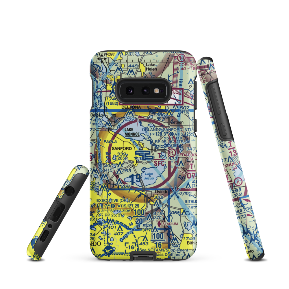 Orlando Sanford International Airport (SFB) VFR Sectional Samsung Phone Case Samsung Galaxy S10 Plus model shown