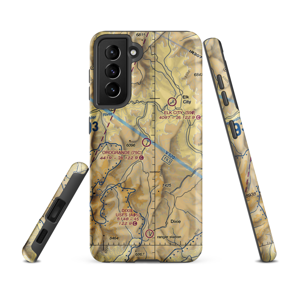 Orogrande Airport (75C) VFR Sectional Samsung Phone Case Samsung Galaxy S21 Ultra model shown