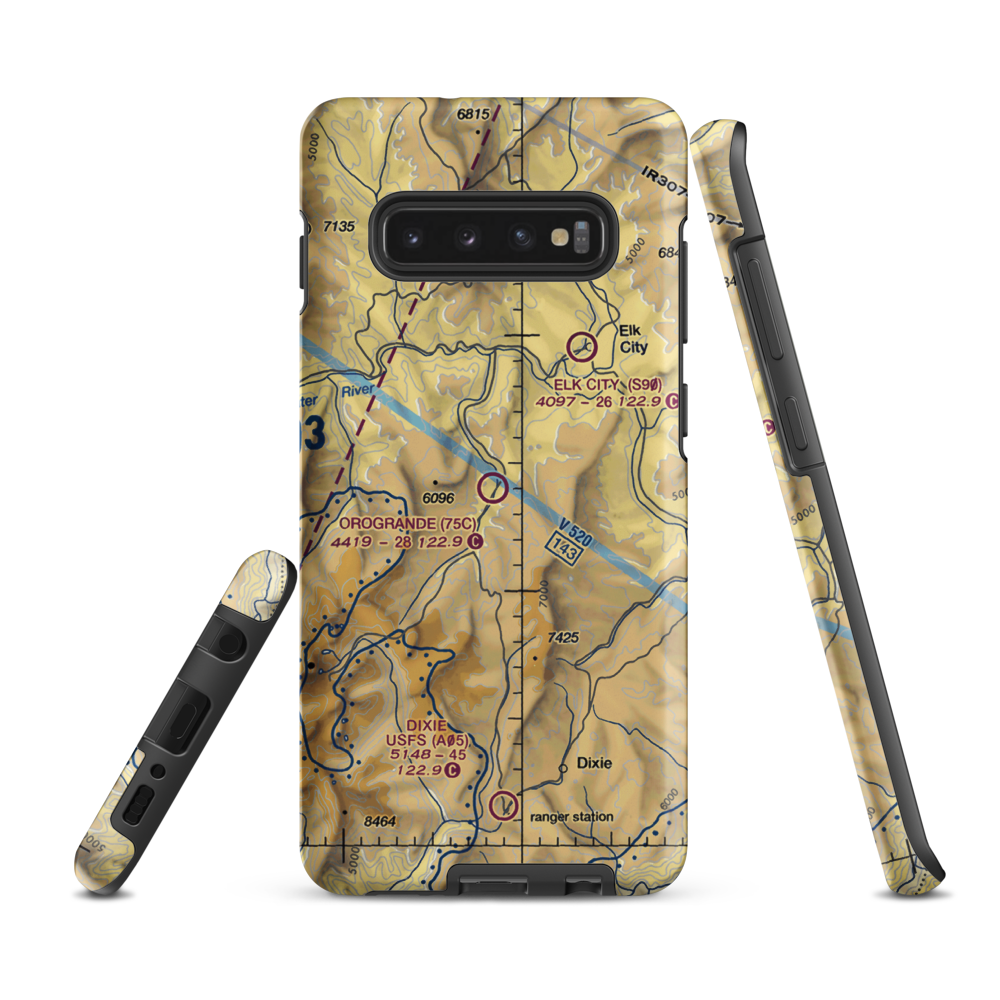 Orogrande Airport (75C) VFR Sectional Samsung Phone Case Samsung Galaxy S10 Plus model shown