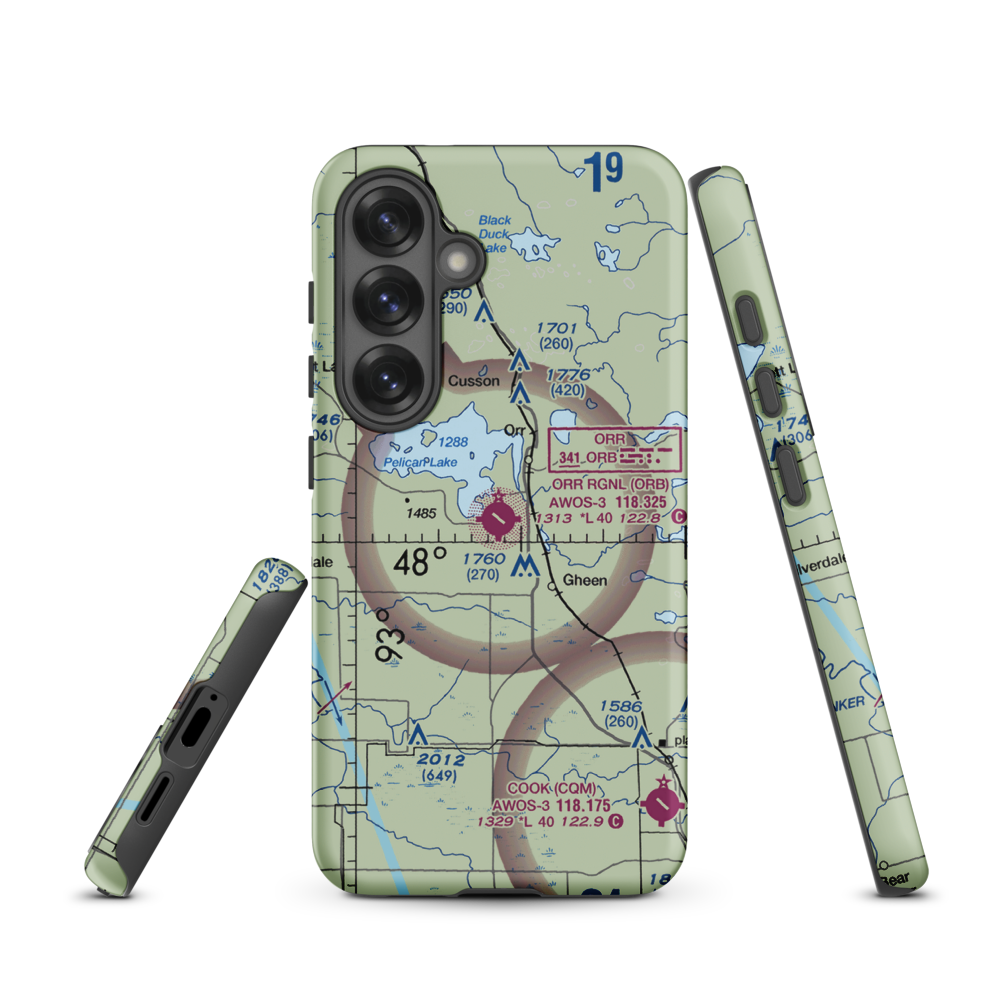 Orr Regional Airport (ORB) VFR Sectional Samsung Phone Case Samsung Galaxy S25 model shown