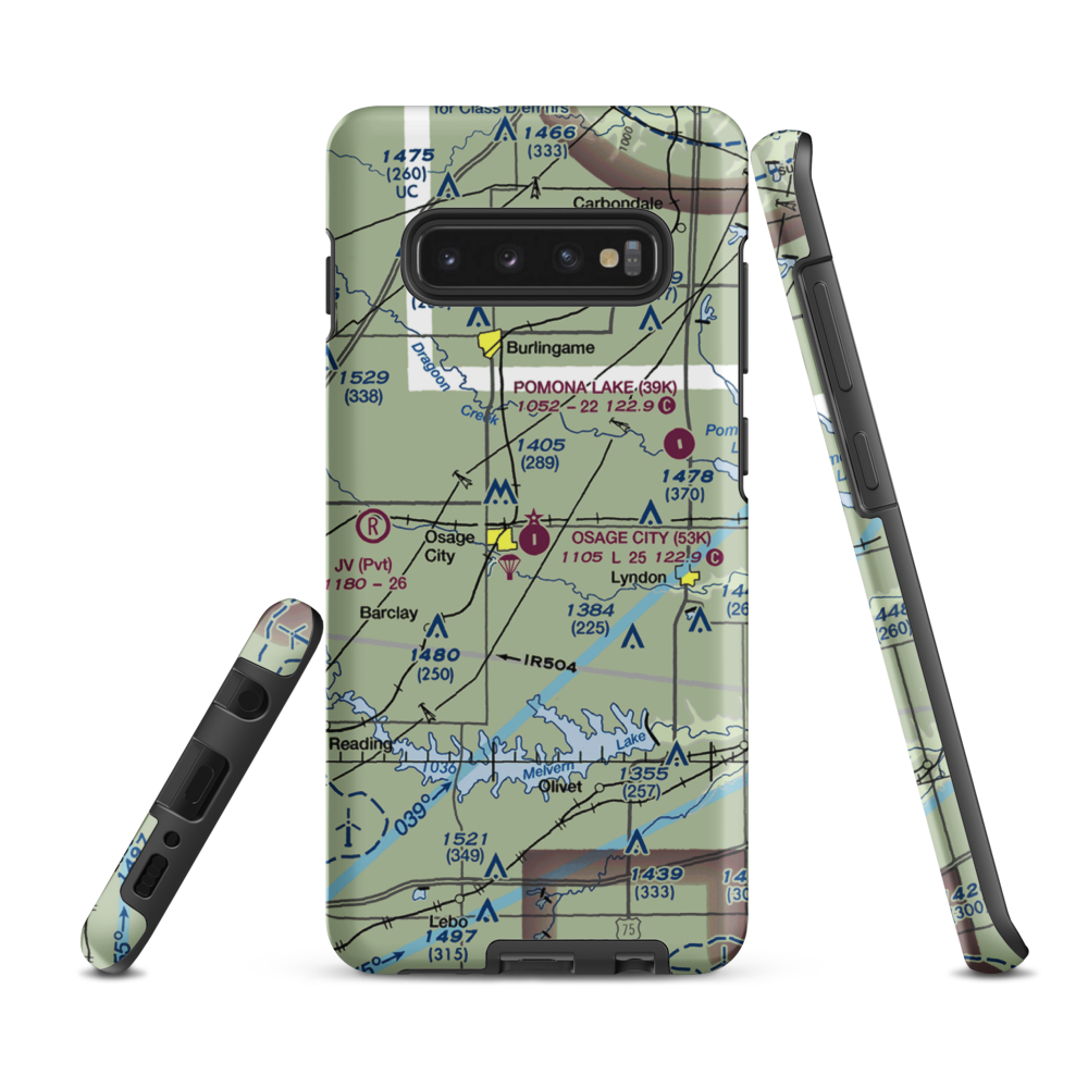 Osage City Municipal Airport (53K) VFR Sectional Samsung Phone Case Samsung Galaxy S10 Plus model shown