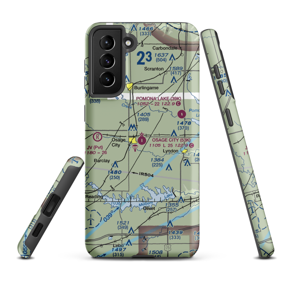 Osage City Municipal Airport (53K) VFR Sectional Samsung Phone Case Samsung Galaxy S21 FE model shown