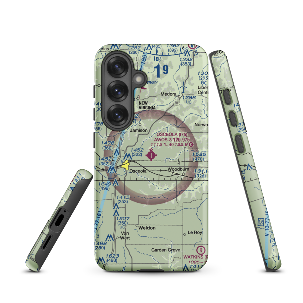 Osceola Municipal Airport (I75) VFR Sectional Samsung Phone Case Samsung Galaxy S25 model shown