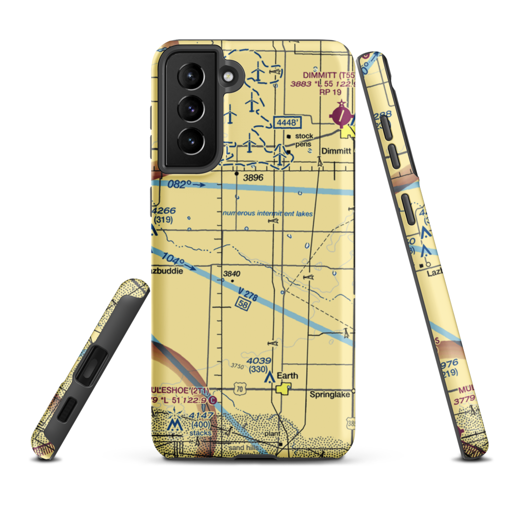 Ott Farms Airport (7TS8) VFR Sectional Samsung Phone Case Samsung Galaxy S21 Plus model shown