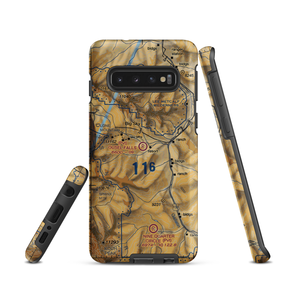 Ousel Falls Airport (MT94) VFR Sectional Samsung Phone Case Samsung Galaxy S10 model shown
