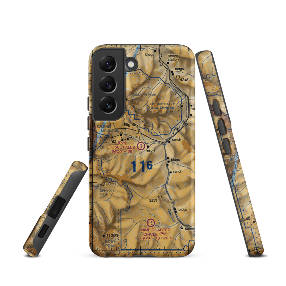 Ousel Falls Airport (MT94) VFR Sectional Samsung Phone Case Samsung Galaxy S22 model shown