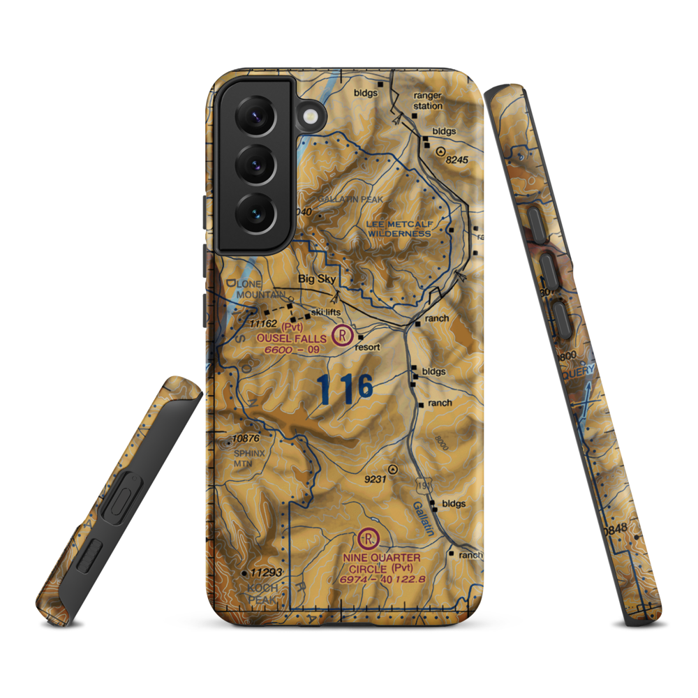 Ousel Falls Airport (MT94) VFR Sectional Samsung Phone Case Samsung Galaxy S22 Plus model shown