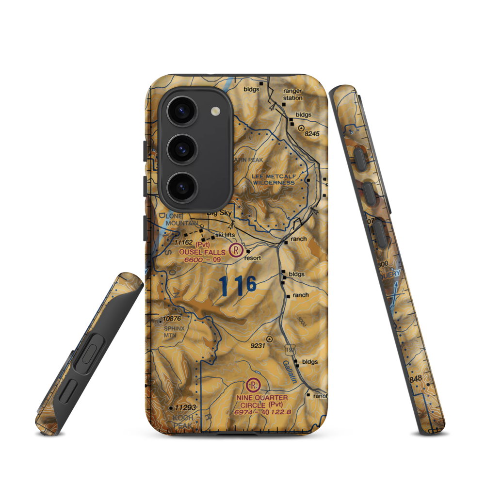 Ousel Falls Airport (MT94) VFR Sectional Samsung Phone Case Samsung Galaxy S23 model shown