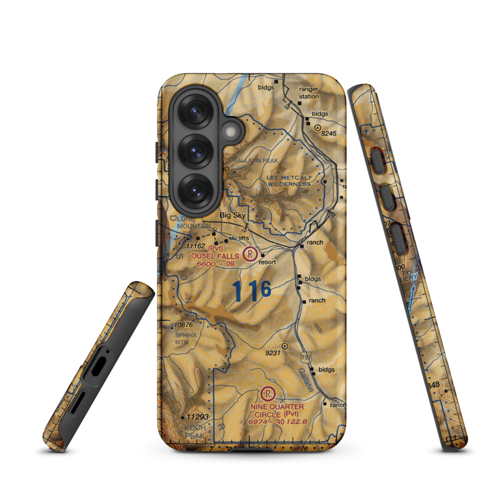 Ousel Falls Airport (MT94) VFR Sectional Samsung Phone Case Samsung Galaxy S25 model shown
