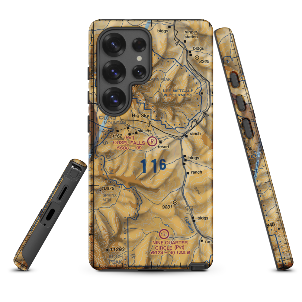 Ousel Falls Airport (MT94) VFR Sectional Samsung Phone Case Samsung Galaxy S25 Ultra model shown