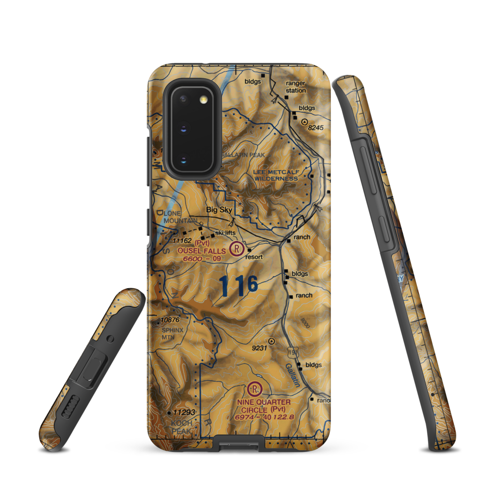 Ousel Falls Airport (MT94) VFR Sectional Samsung Phone Case Samsung Galaxy S20 model shown