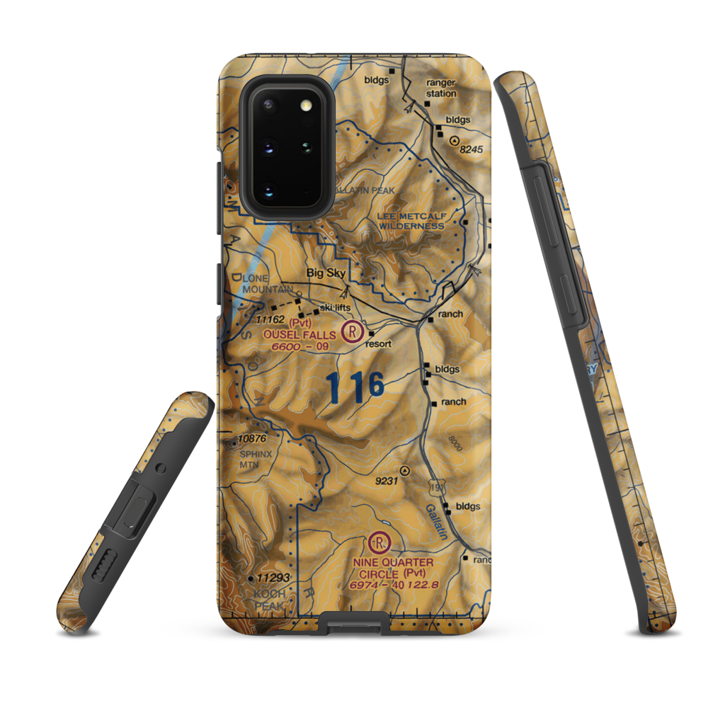 Ousel Falls Airport (MT94) VFR Sectional Samsung Phone Case Samsung Galaxy S20 Plus model shown