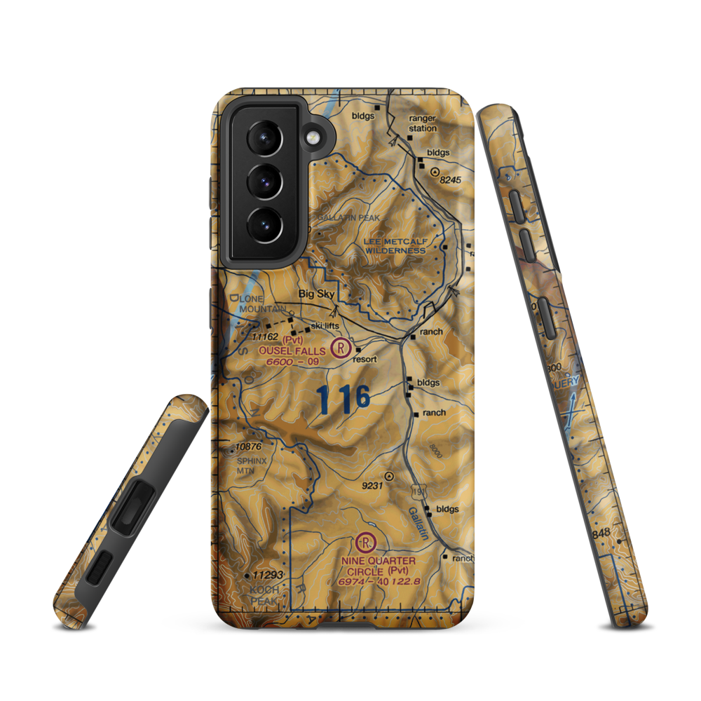 Ousel Falls Airport (MT94) VFR Sectional Samsung Phone Case Samsung Galaxy S21 model shown