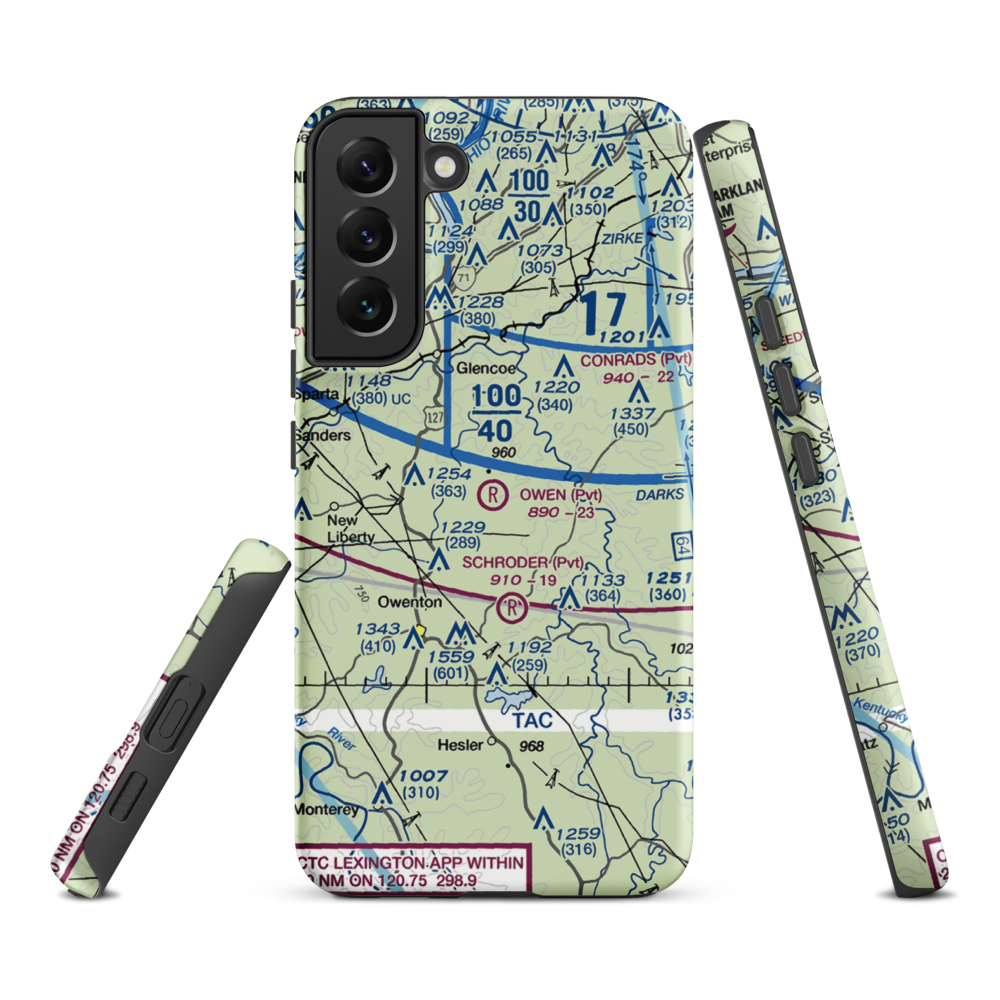 Owen Air Park (0KY0) VFR Sectional Samsung Phone Case Samsung Galaxy S22 Plus model shown