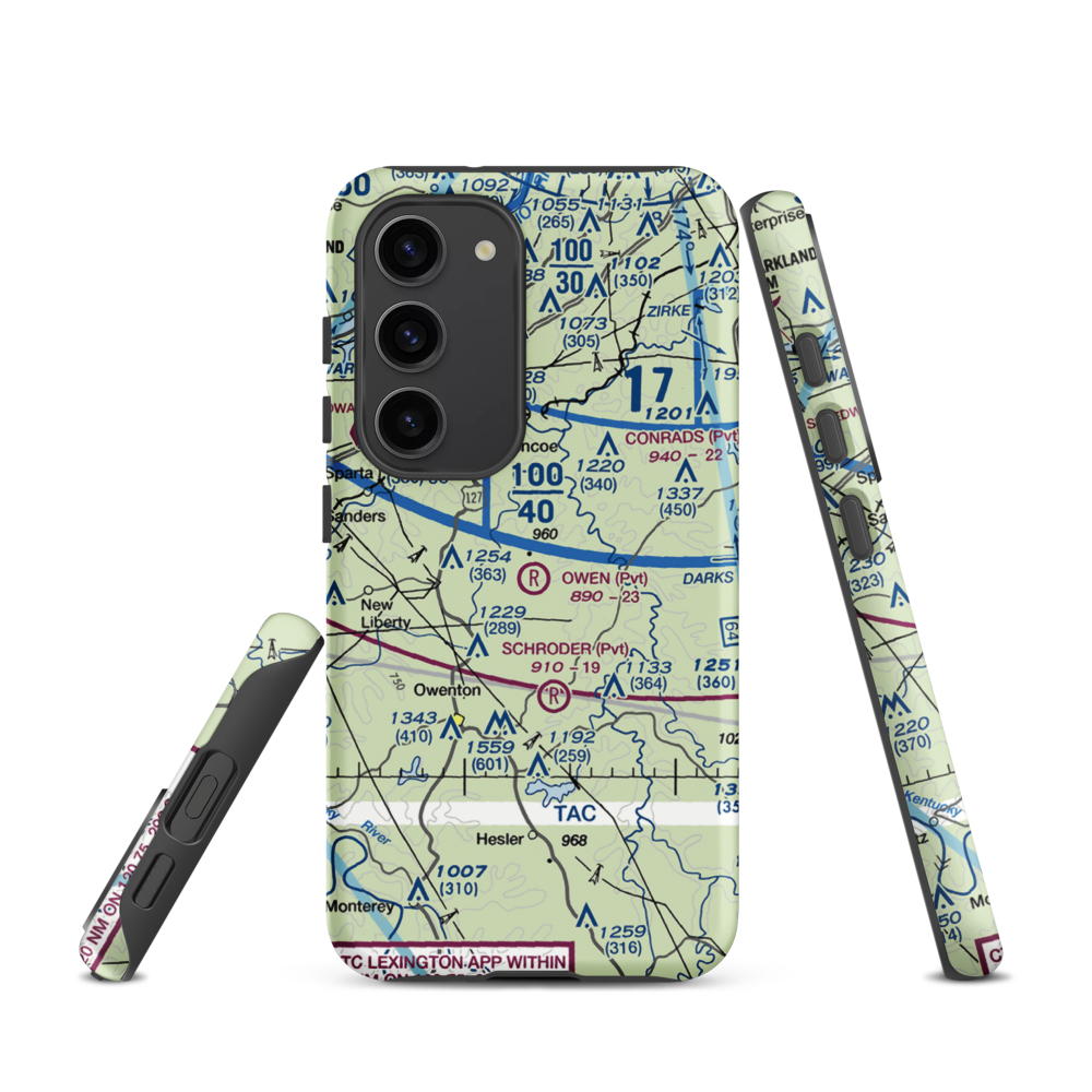 Owen Air Park (0KY0) VFR Sectional Samsung Phone Case Samsung Galaxy S23 model shown