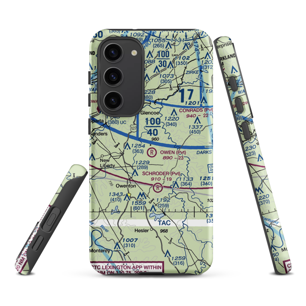 Owen Air Park (0KY0) VFR Sectional Samsung Phone Case Samsung Galaxy S23 Plus model shown