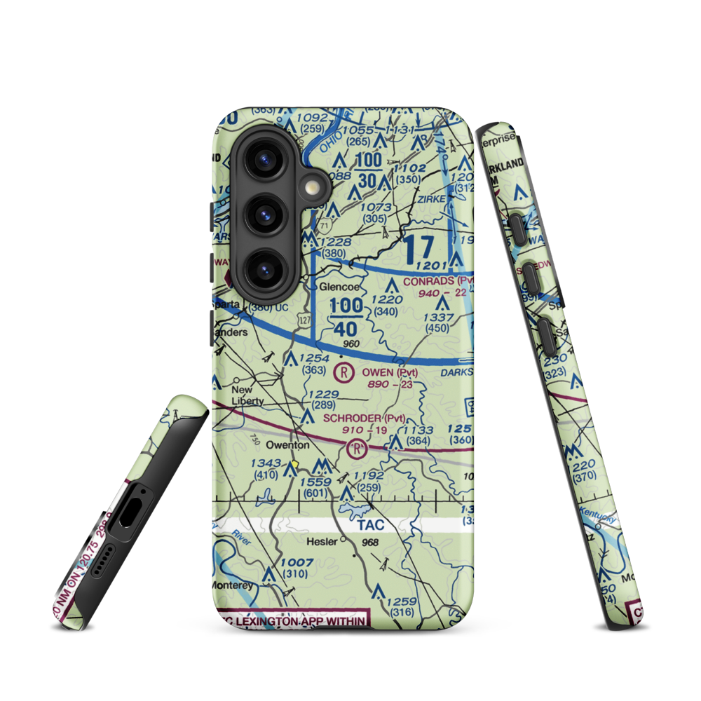 Owen Air Park (0KY0) VFR Sectional Samsung Phone Case Samsung Galaxy S24 model shown