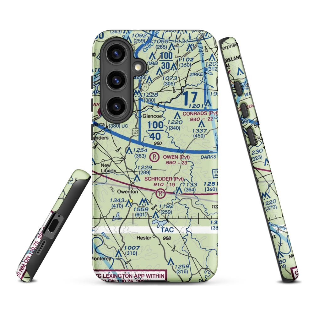 Owen Air Park (0KY0) VFR Sectional Samsung Phone Case Samsung Galaxy S24 Plus model shown
