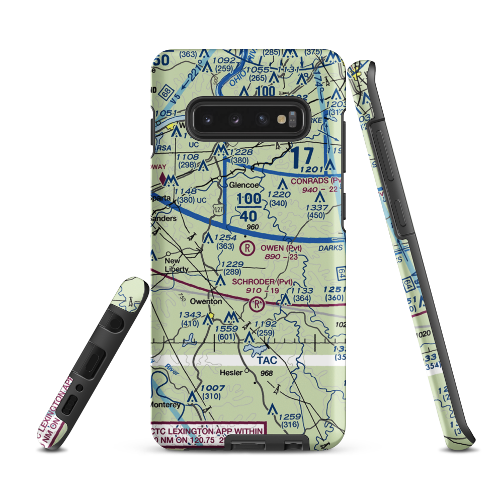 Owen Air Park (0KY0) VFR Sectional Samsung Phone Case Samsung Galaxy S10 Plus model shown
