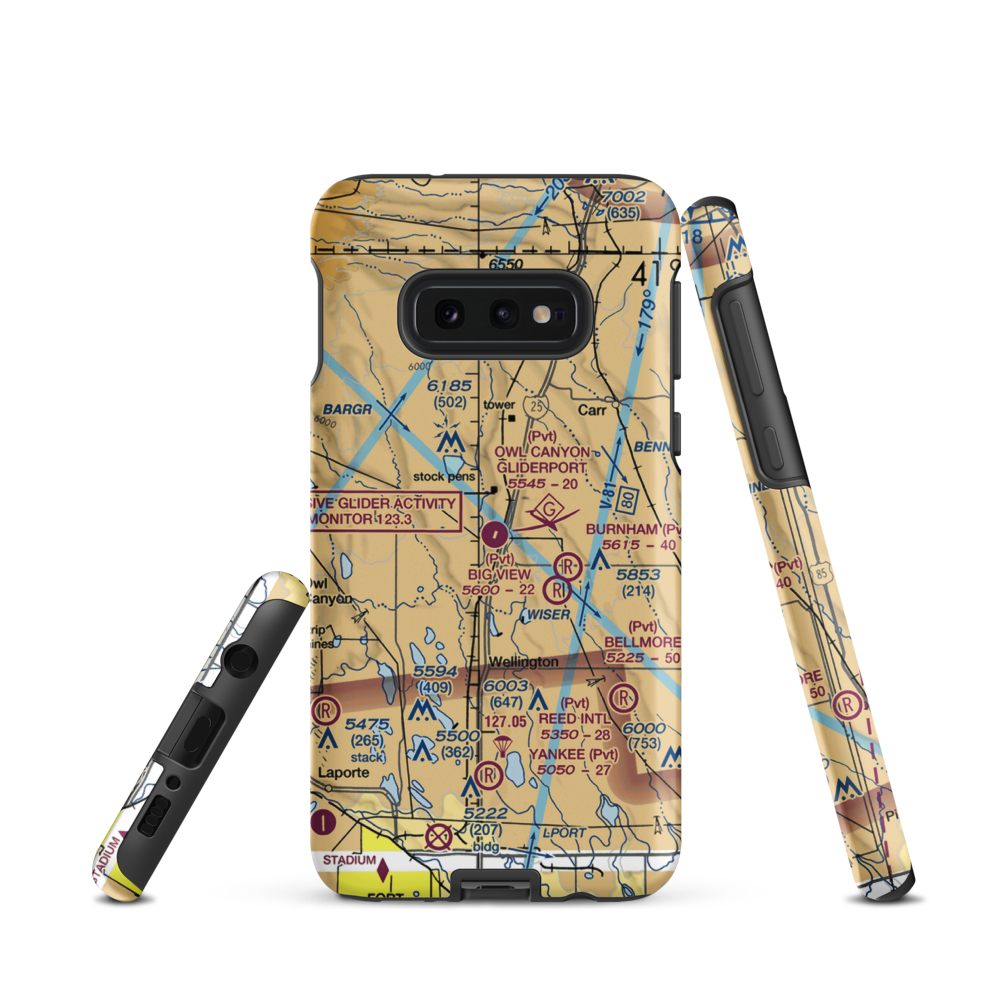 Owl Canyon Gliderport (4CO2) VFR Sectional Samsung Phone Case Samsung Galaxy S10 Plus model shown