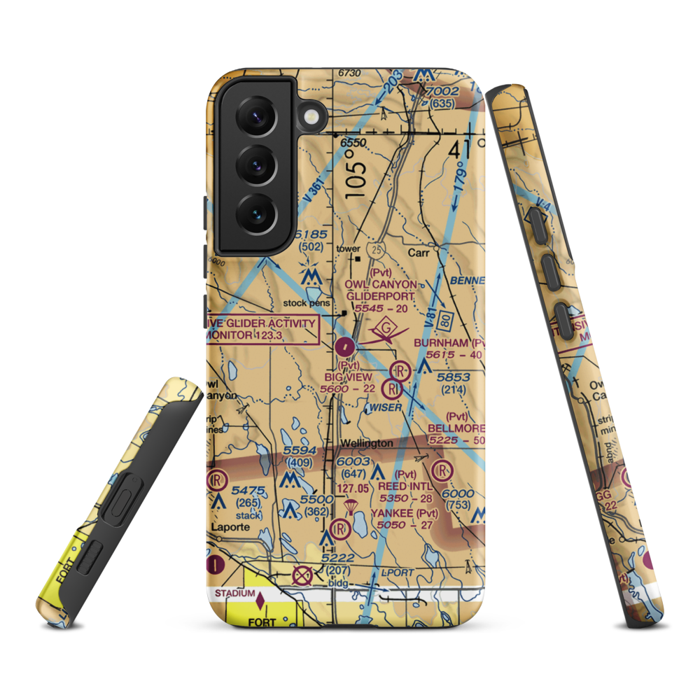 Owl Canyon Gliderport (4CO2) VFR Sectional Samsung Phone Case Samsung Galaxy S22 Plus model shown