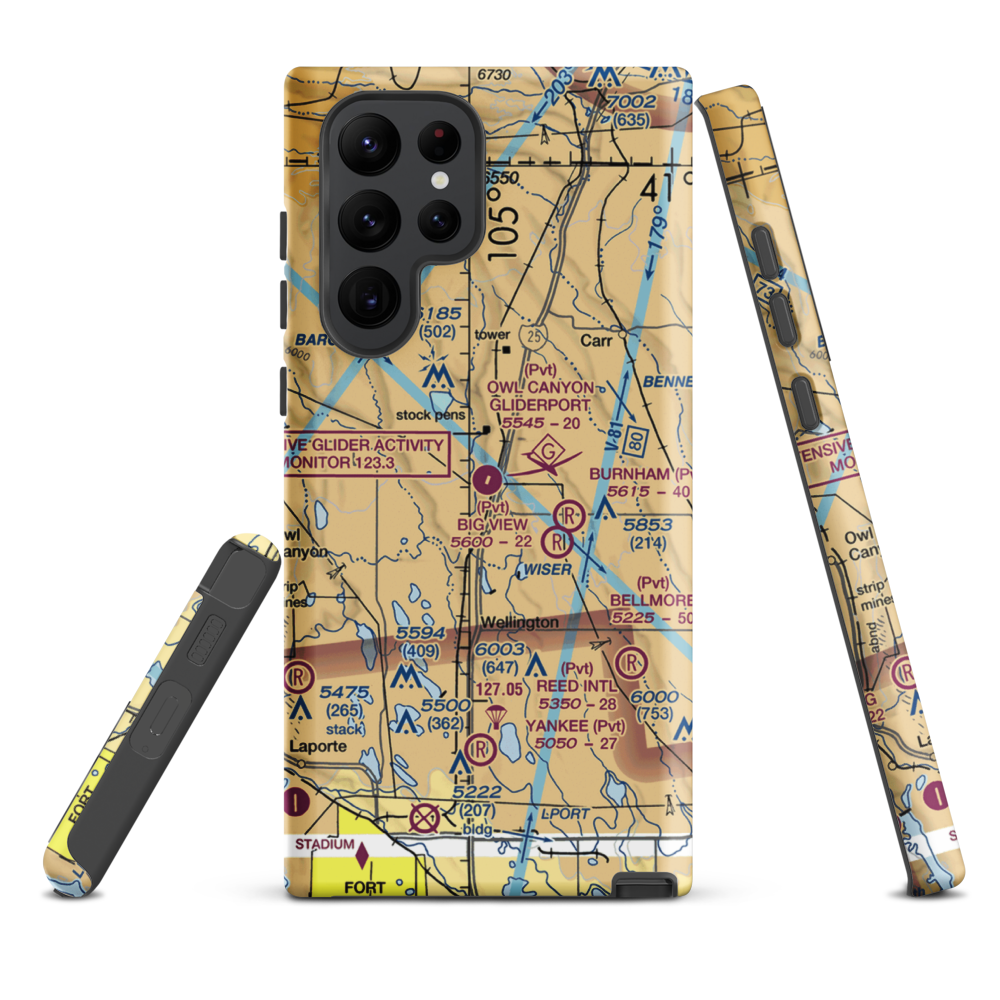 Owl Canyon Gliderport (4CO2) VFR Sectional Samsung Phone Case Samsung Galaxy S22 Ultra model shown