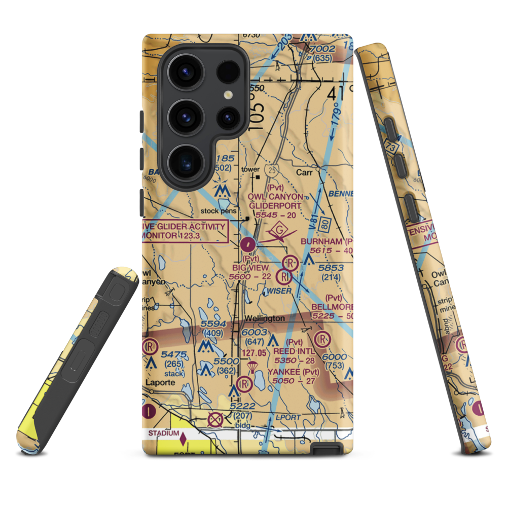 Owl Canyon Gliderport (4CO2) VFR Sectional Samsung Phone Case Samsung Galaxy S23 Ultra model shown