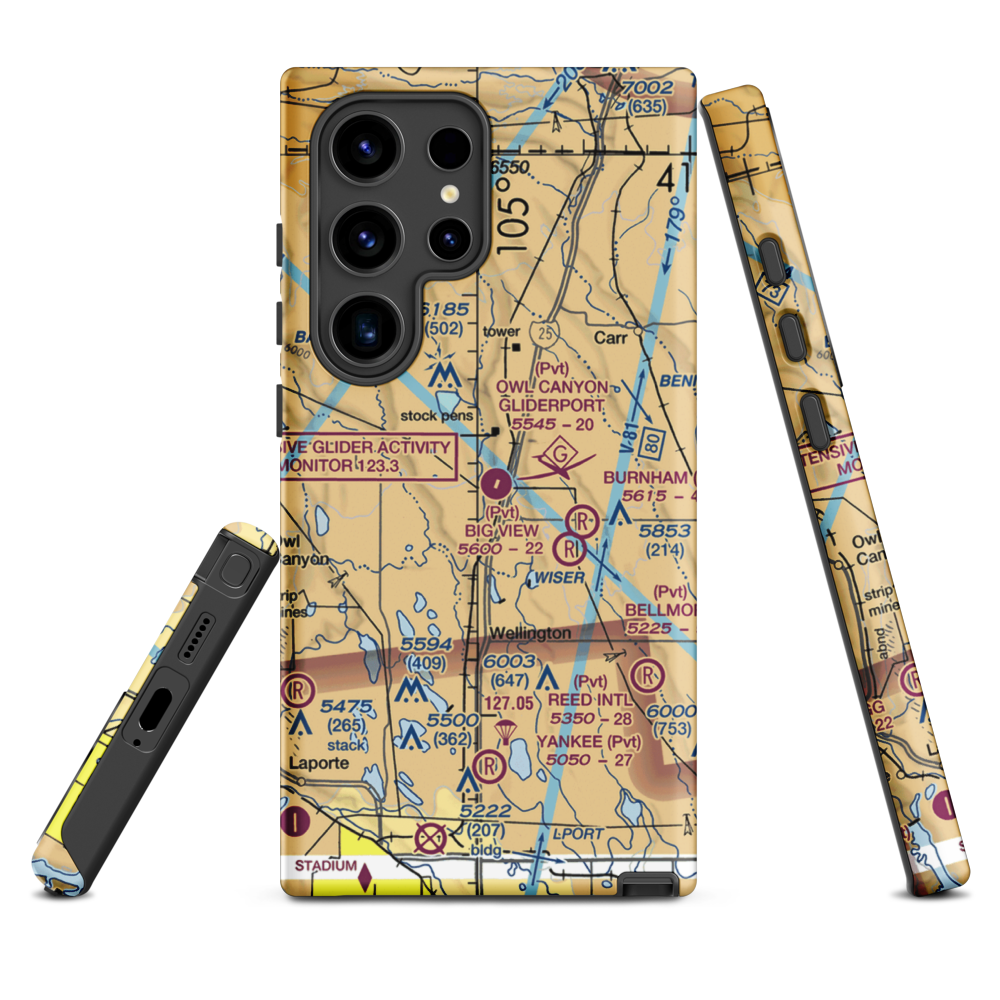Owl Canyon Gliderport (4CO2) VFR Sectional Samsung Phone Case Samsung Galaxy S24 Ultra model shown