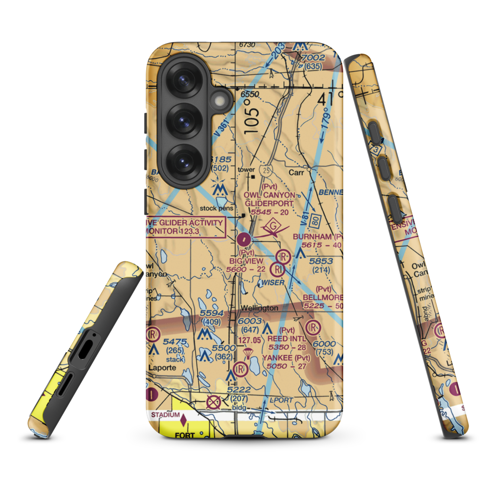 Owl Canyon Gliderport (4CO2) VFR Sectional Samsung Phone Case Samsung Galaxy S25 Plus model shown