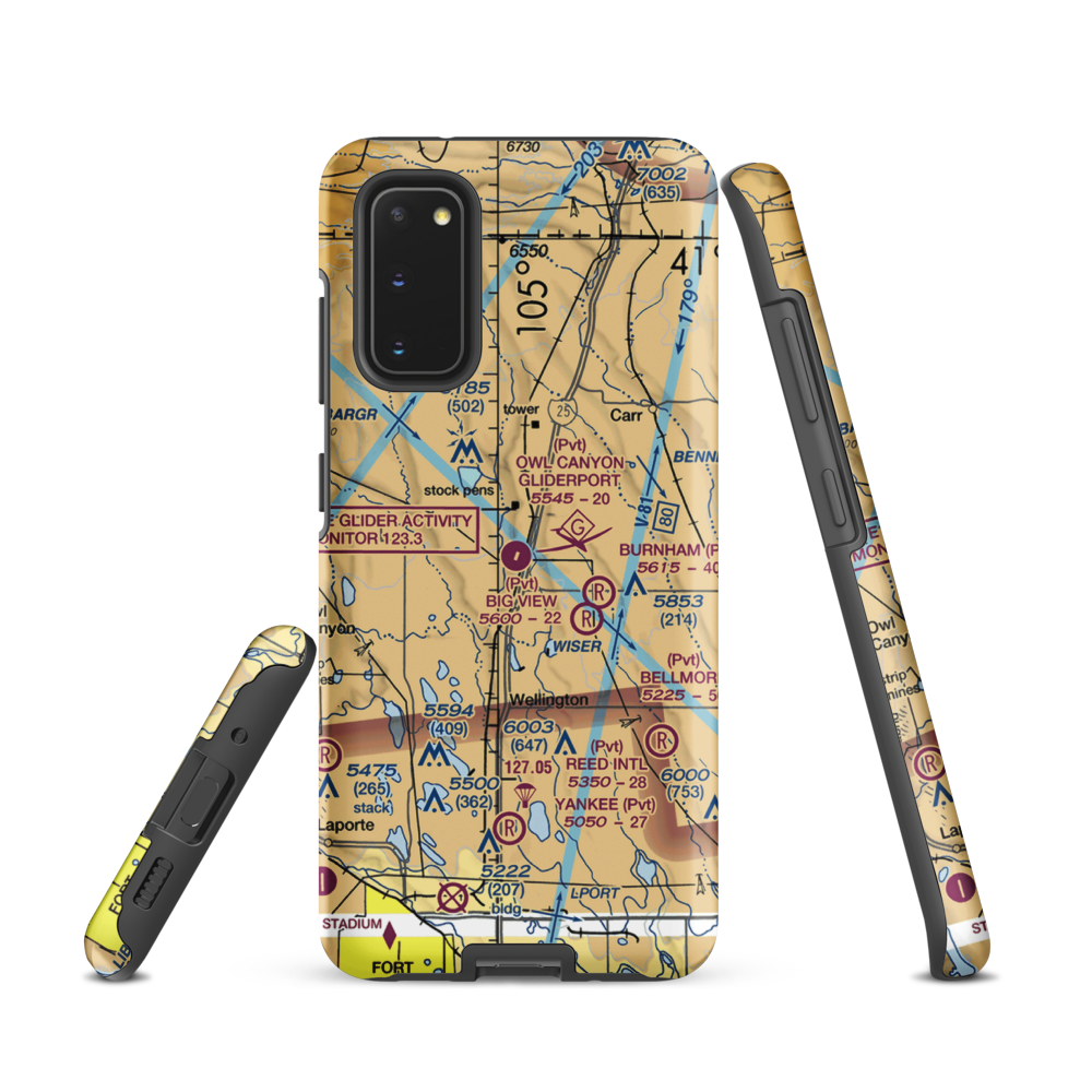 Owl Canyon Gliderport (4CO2) VFR Sectional Samsung Phone Case Samsung Galaxy S20 model shown