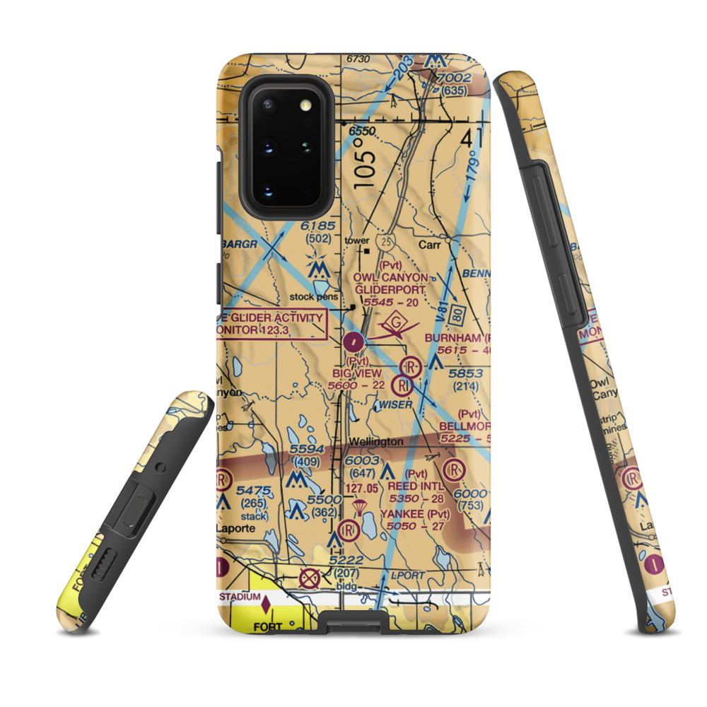 Owl Canyon Gliderport (4CO2) VFR Sectional Samsung Phone Case Samsung Galaxy S20 Plus model shown