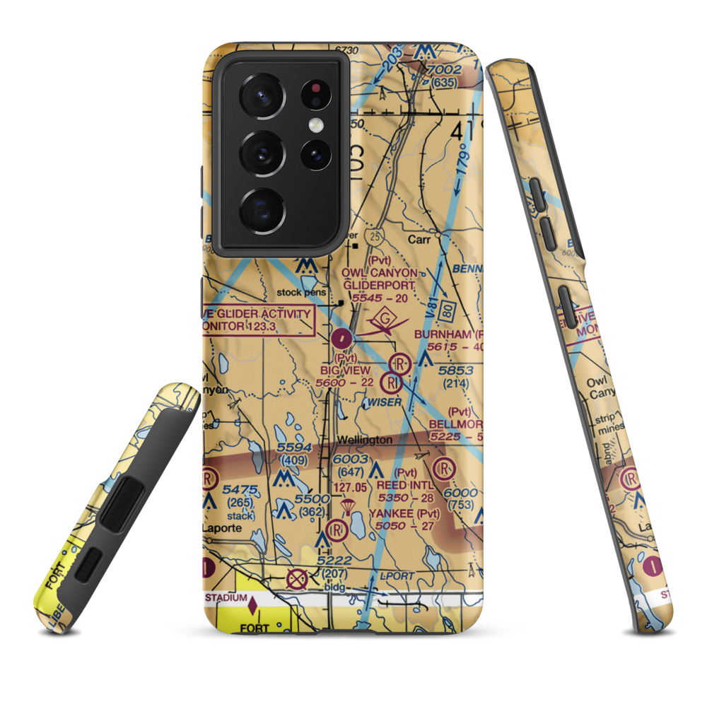 Owl Canyon Gliderport (4CO2) VFR Sectional Samsung Phone Case Samsung Galaxy S21 Ultra model shown