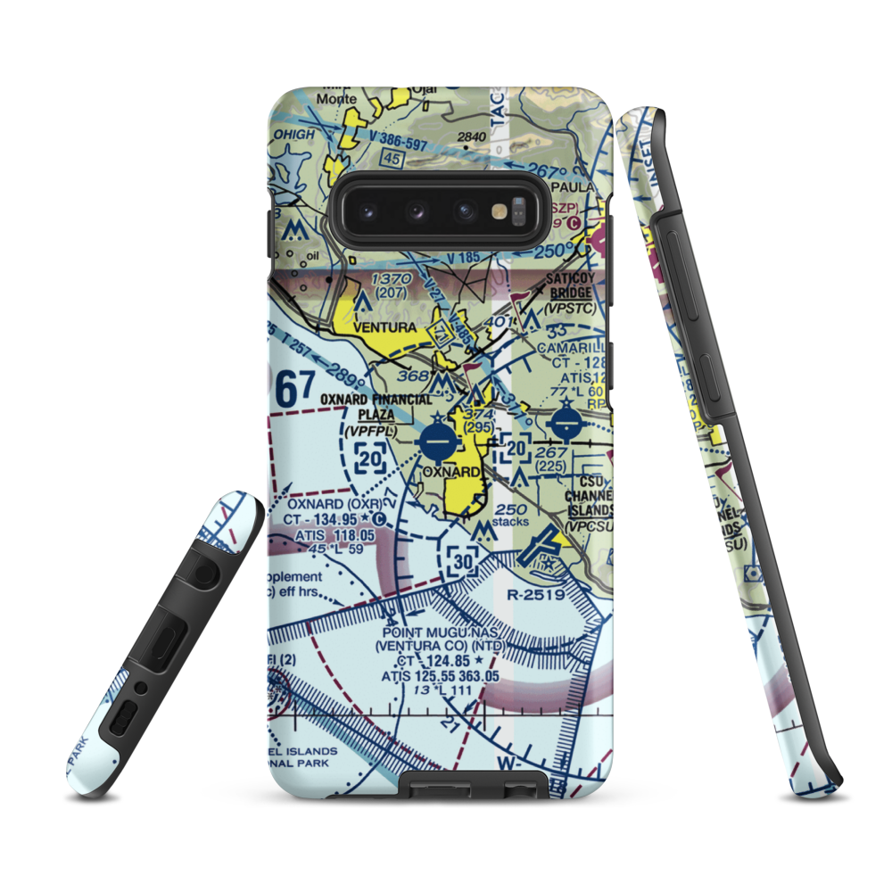 Oxnard Airport (OXR) VFR Sectional Samsung Phone Case Samsung Galaxy S10 Plus model shown
