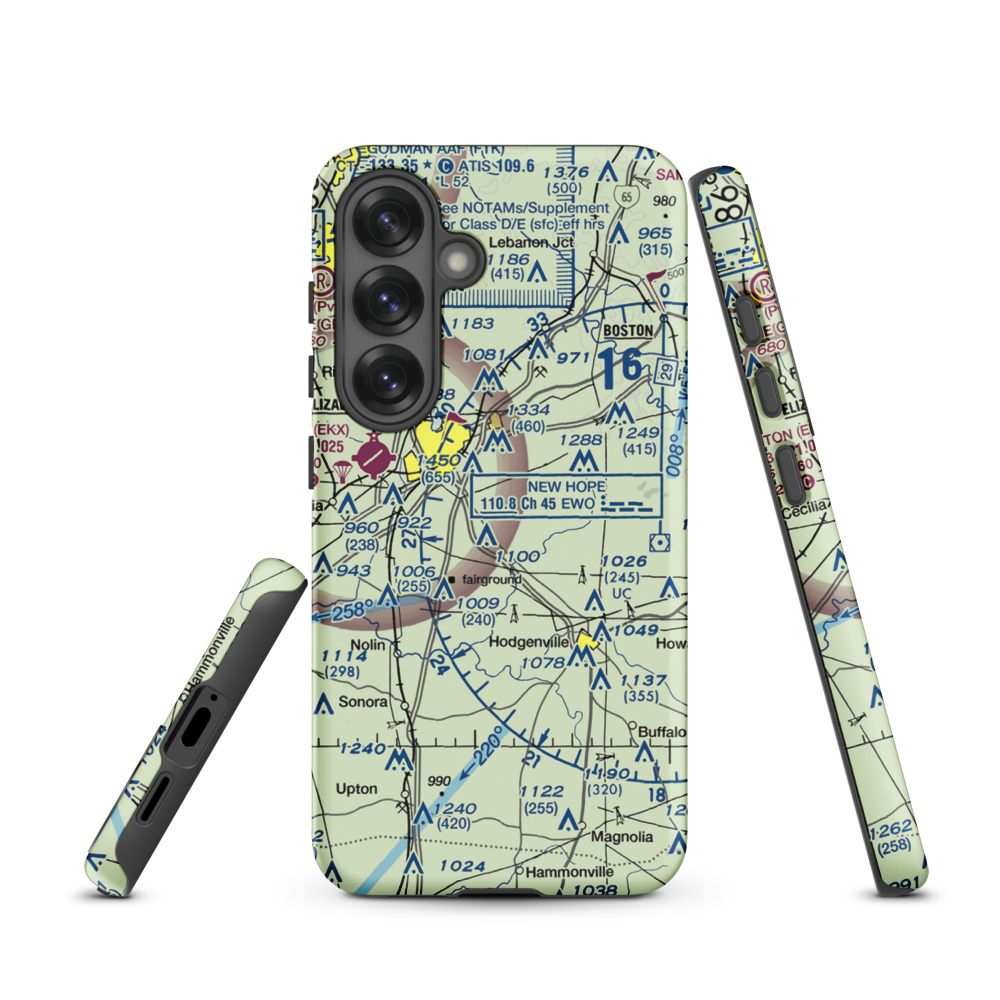 Oz Airport (2KY4) VFR Sectional Samsung Phone Case Samsung Galaxy S25 model shown
