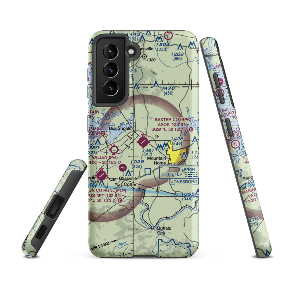 Ozark Regional Airport (BPK) VFR Sectional Samsung Phone Case Samsung Galaxy S21 FE model shown
