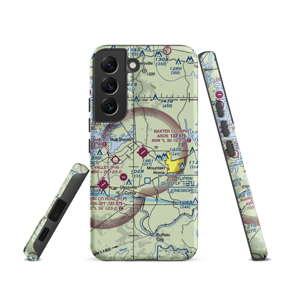 Ozark Regional Airport (BPK) VFR Sectional Samsung Phone Case Samsung Galaxy S22 model shown