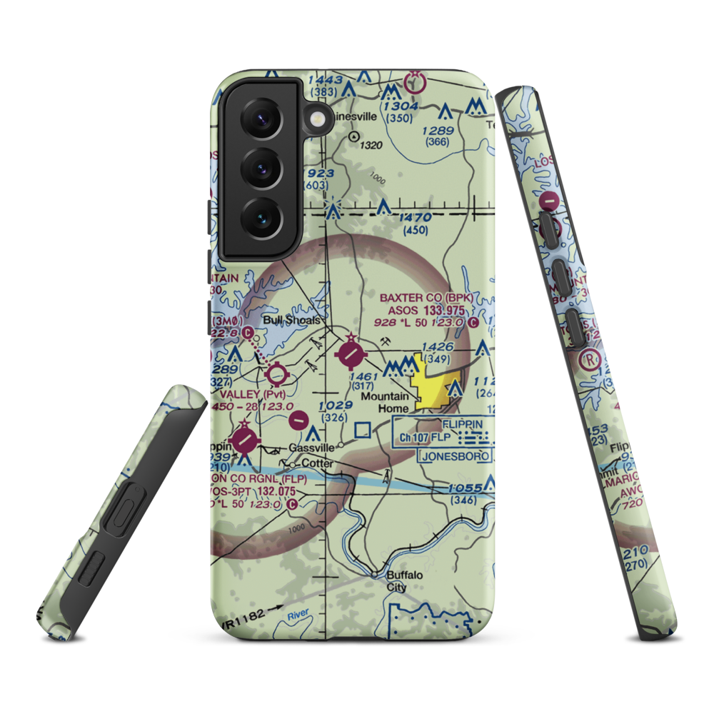 Ozark Regional Airport (BPK) VFR Sectional Samsung Phone Case Samsung Galaxy S22 Plus model shown