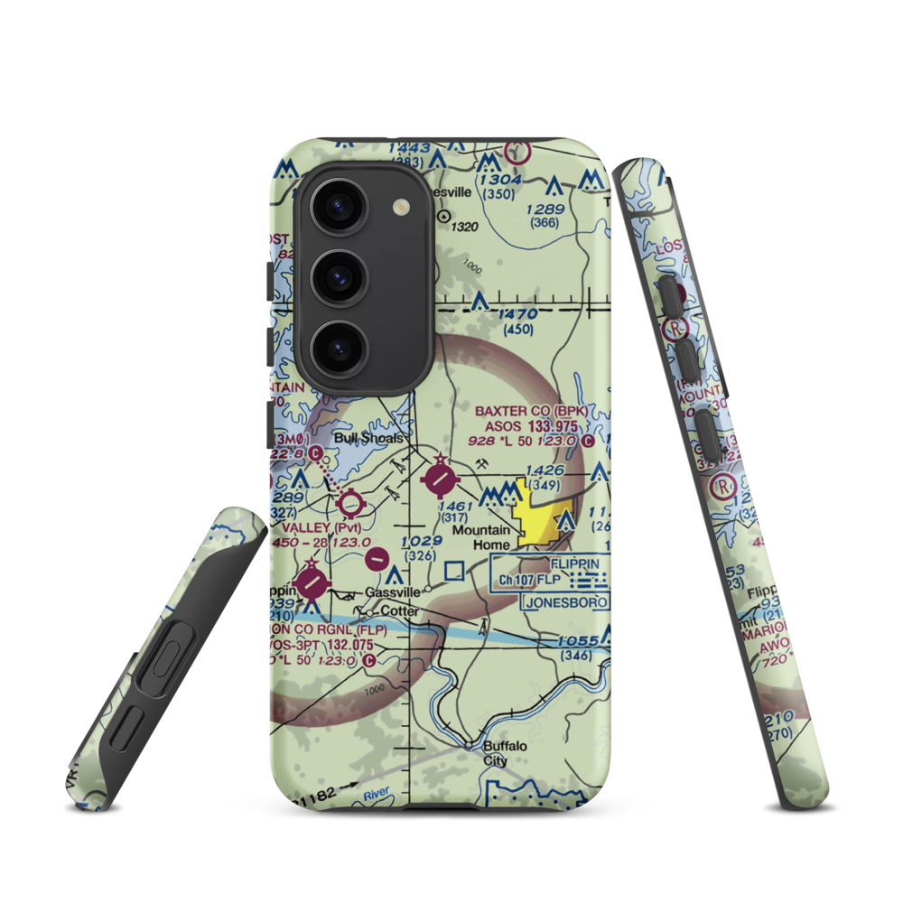 Ozark Regional Airport (BPK) VFR Sectional Samsung Phone Case Samsung Galaxy S23 model shown