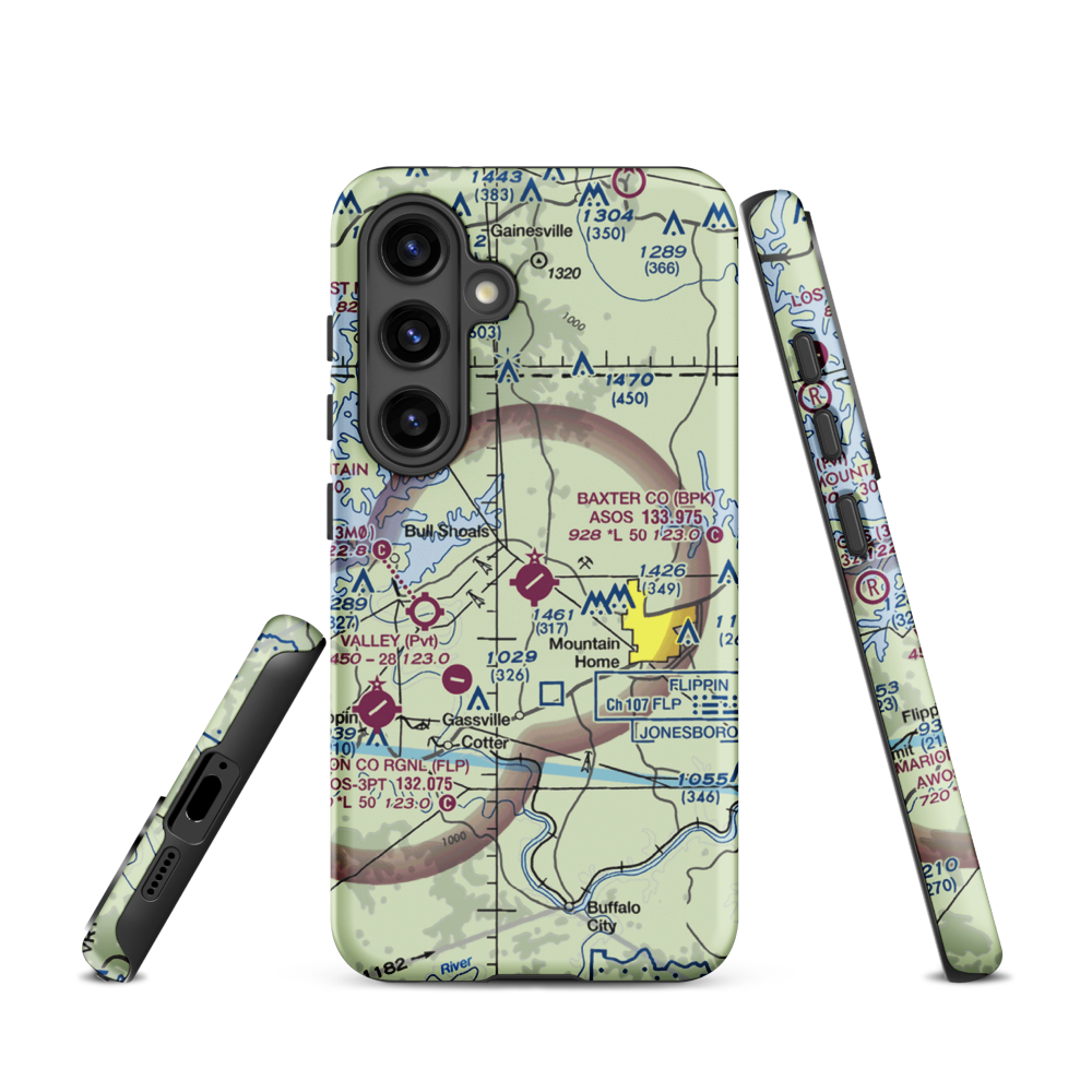 Ozark Regional Airport (BPK) VFR Sectional Samsung Phone Case Samsung Galaxy S24 model shown